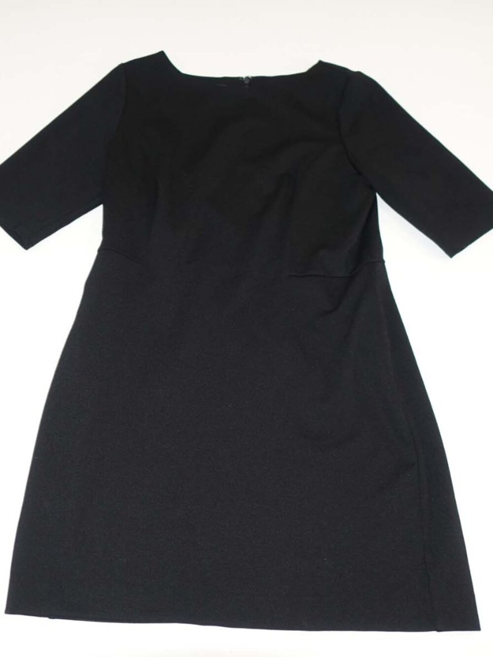 Talbots Women's Sheath Dress Size 12 Half Sleeves Black Hits Above Knee Unlined